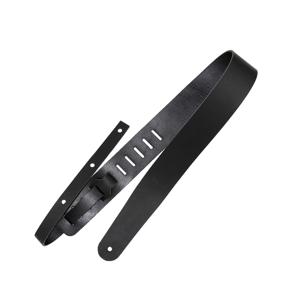 Richterシリーズ 本革 牛革ギターストラップ RAW II Punchシリーズ 1152 Black オイルタンニング牛革 幅広6cm 長さ調整可能 ドイツ製