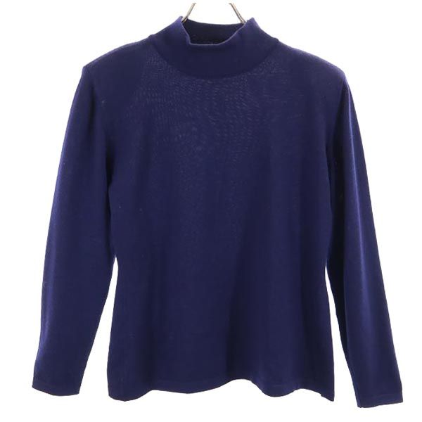 ウール 長袖 ニット M ネイビー系 肩パット セーター レディース 5,880円