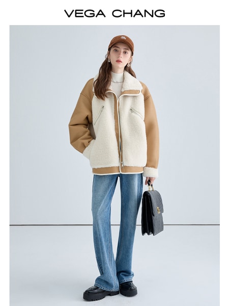 ラムウール模造毛皮コート女性のための 2024 冬の新しいぬいぐるみ暖かい毛皮オールインワンコート