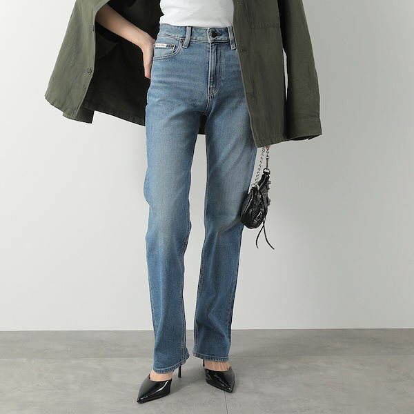CALVIN KLEIN JEANS カルバンクライン ジーンズ デニムパンツ HIGH RISE STRAIGHT ハイライズ LV047F711G レディース ストレッチ SBB/VINTAGE