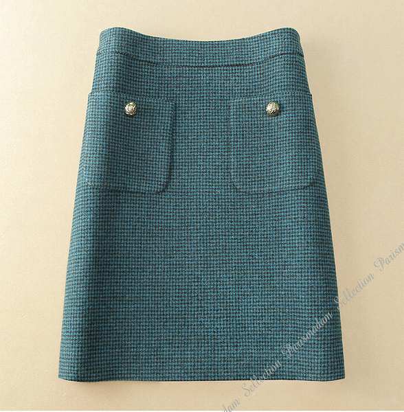 予約受付中上質素材千鳥格子スカート　ウールAラインスカート　ひざ上丈　秋冬仕様　品質重視　ほっそり効果大 20代30代40代50代　ミセス