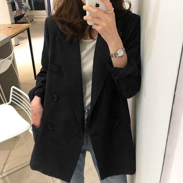 アウター ジャケット スーツ テーラードジャケット ミディアム丈 長袖 襟付き 前開き ダブルボタン