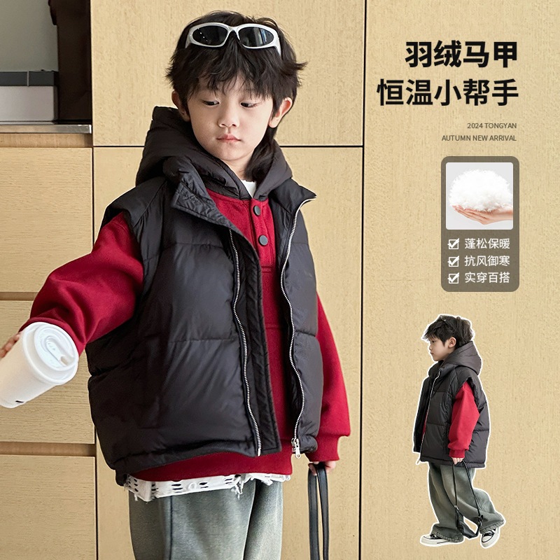 冬の子供用ダウンベスト冬の子供用厚手のゆったりした上着子供用洋風保温衣