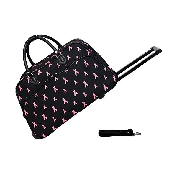 ワールドトラベラーWorld Traveler 21-Inch Carry-On Rolling Duffel Bag， Pink Ribbon 並行輸入品