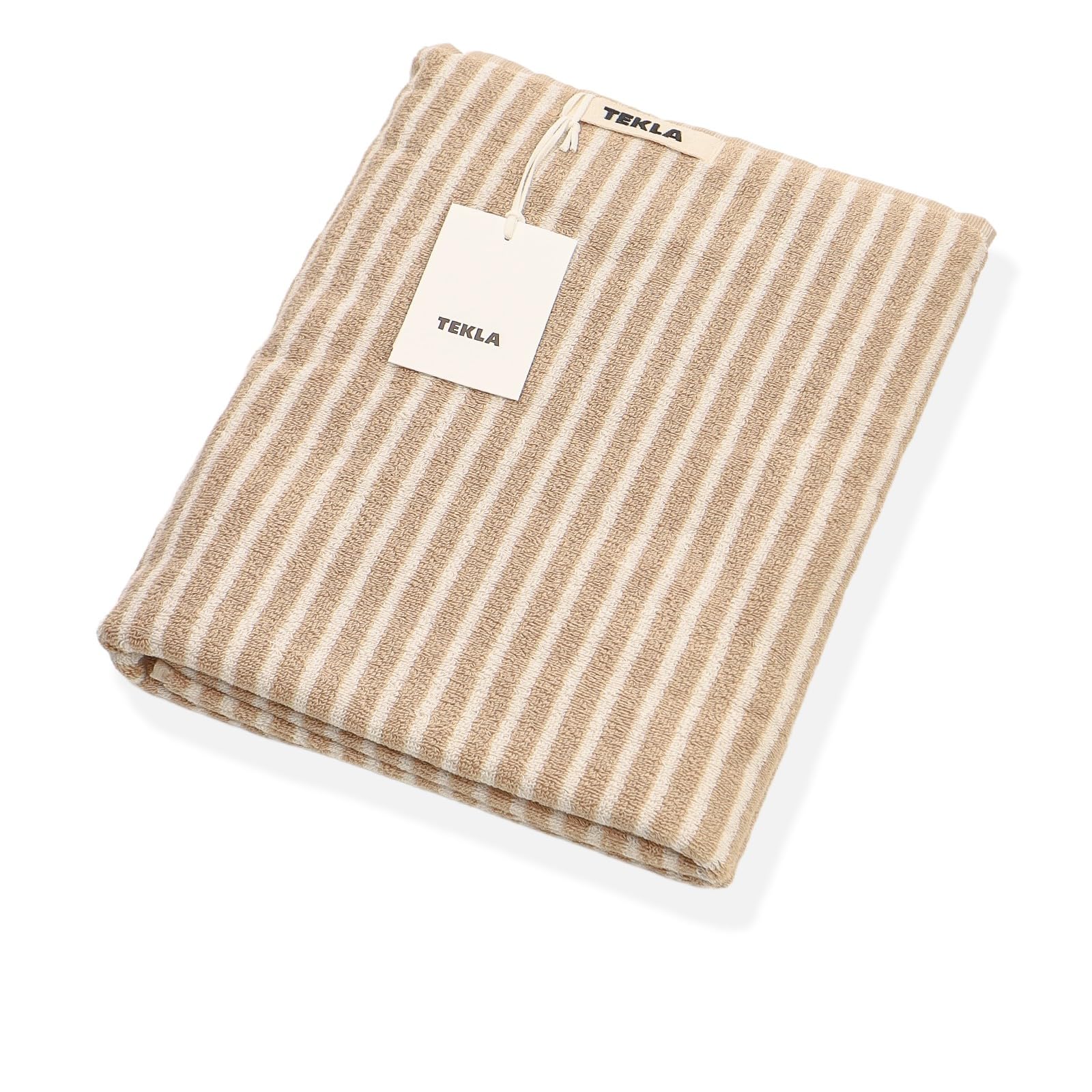 TEKLA テクラ バスタオル ロゴ入り 大判 オーガニックコットン 無地 北欧 おしゃれ ギフト 高級 ブランド 吸水 シンプル プレゼント 70 x 140cm (Ivory Stripes)