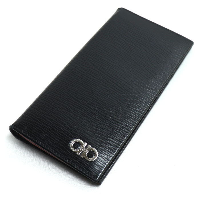 Salvatore Ferragamo サルヴァトーレフェラガモ ガンチーニ 長財布 NERO/RED 66A069 686018 メンズ 中古 15,682円