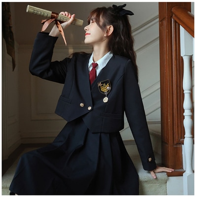 フェザースカートスーツJK制服フォーマルブレザーレディースオリジナル日系学院風キャメルスカートスーツミディアム丈スカートスーツ