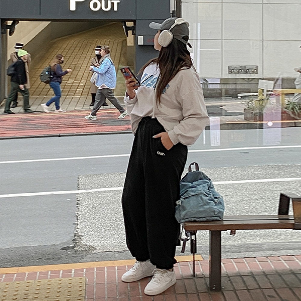 (JSTYLEのイーブレット) イーブレットトゥブレ刺繍ジョガーバンディングパンツ Jスタイル