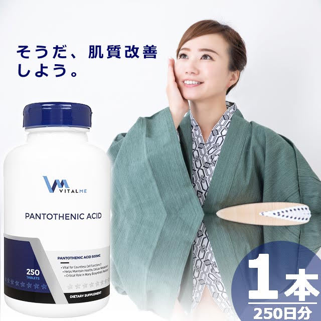 【正規品】パントテン酸500mg [250錠×1本(250日分)] サプリメント