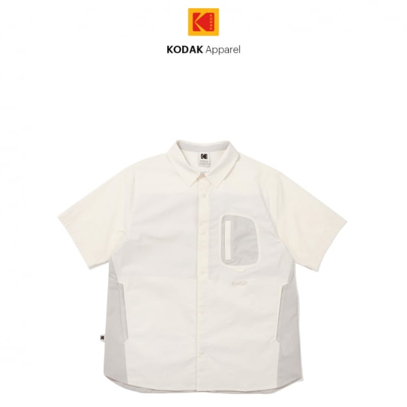 コダックソノクロームクールウーブンショートスリーブシャツアイボリー