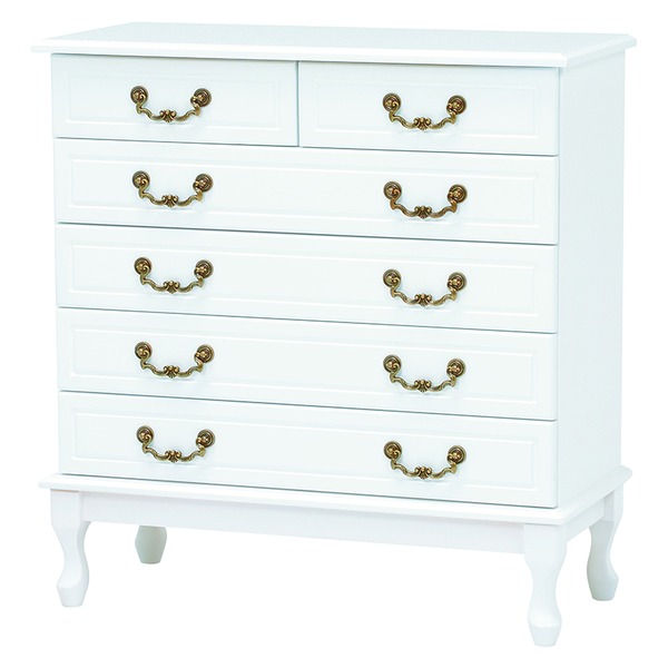 チェスト 収納棚 約幅79奥行35高さ83cm ホワイト 猫脚付き リビング ダイニング インテリア家具