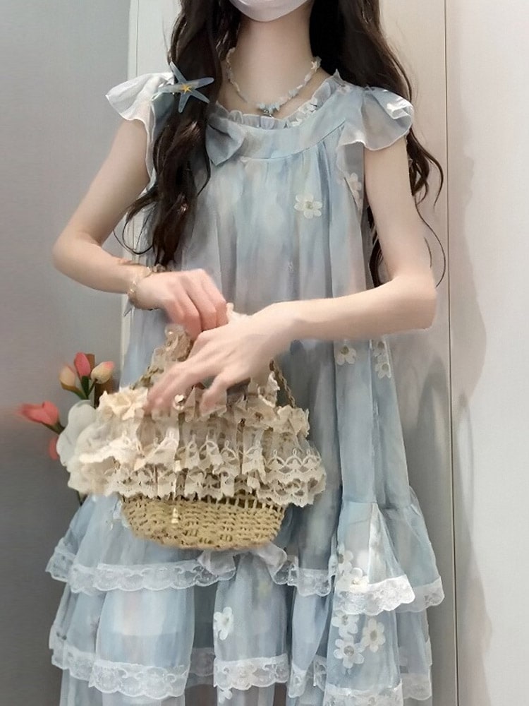 子供の夏の小さい人の気質のミニスカート2025年の小さい袖が小さいです