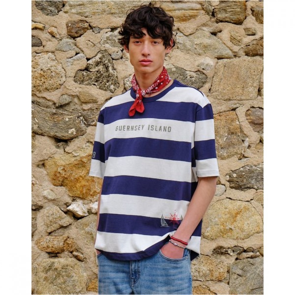 [25SS] [コレクション] ブロックストライプクルーネック T シャツ HZTS5B704N2