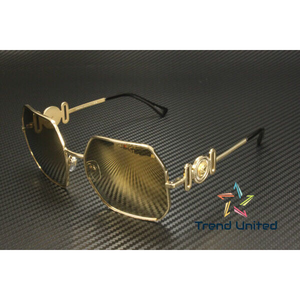 サングラス VERSACEVE2248 10027P Gold Brown Mirror Gold 58 mm Womens Sunglasses
