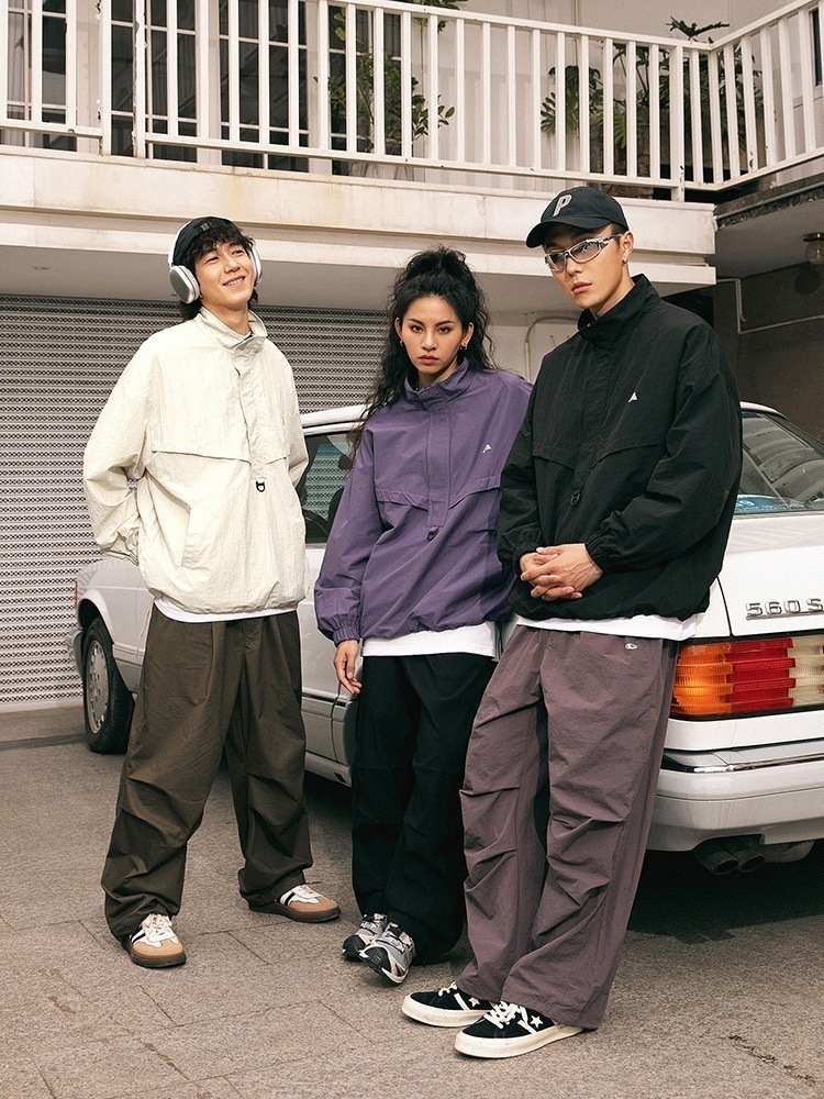 アウタージャンパーブルゾンゆったり 男女兼用 カジュアル プリーツ 防风突撃衣 ジャンバー トップス カップル 防水