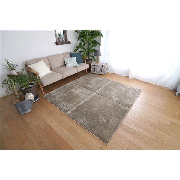 トシシミズ 洗えるマイクロ2層ウレタンパズルラグマット 約幅95x長さ95cm フェザーグレー PZ-305 11,242円