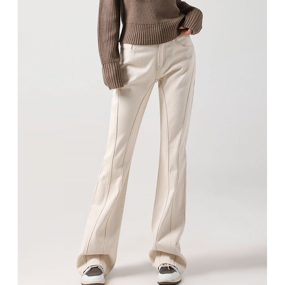 アヴァンドレス薄手ブーツカットパンツコットンアイボリー 7,659円