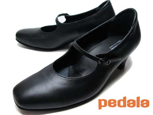 アシックス ペダラ wp855g-90 ストラップパンプス コンフォートシューズ ワイズ3Ｅ ブラック レディース 靴