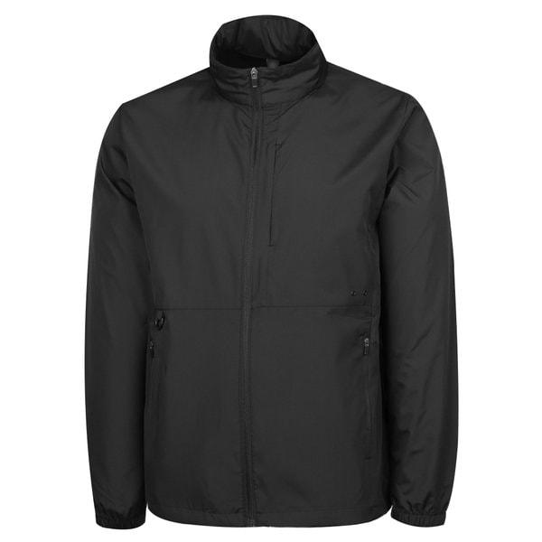 メンズベーシックフード取り外し可能ジップアップウィンドブレーカーDD-JUA-BF351-ブラック