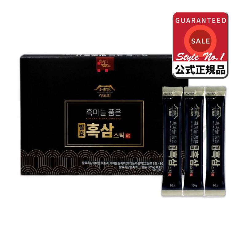 チョン・グァンウォン黒ニンニク耐久発酵黒サムスティック30p 300g