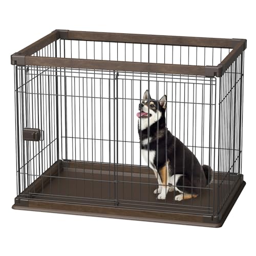 犬 サークル ウッディサークル ウォールナット 小型犬用 幅97.5×奥行66.5×高さ71cm PWSR-960V