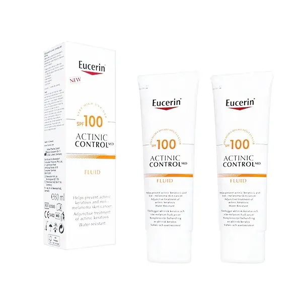 ユーセリン アクティニクコントロールMDフルイド SPF100 80ml 2本 Eucerin Actinic Control MD Fluid 日焼け止め 無香料