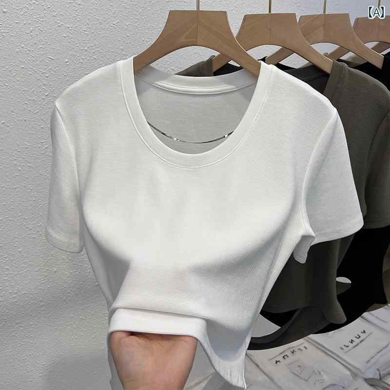 レディース トップス おしゃれ エレガント 通勤 オフィス カジュアル レディース トップス 夏 右 肩 半袖 Tシャツ 背中 開き ユニーク シック ショート