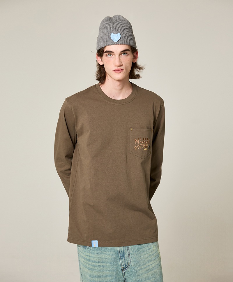 LONG SLEEVED POCKET T-SHIRT [KHAKI]