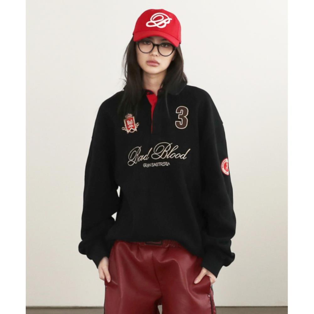 BADBLOOD Royal Classic Rugby Shirt Black w-sweatshirt24