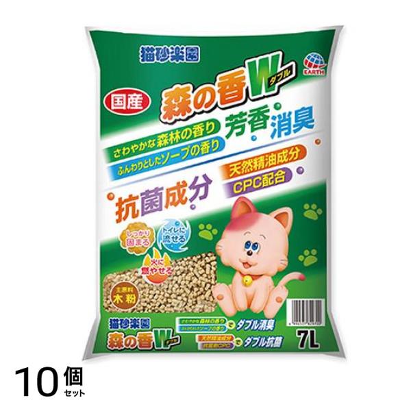 アース・ペット 猫砂楽園 森の香ダブル 7L 10個セット 8,783円