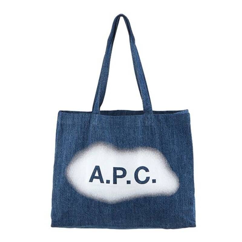 アペッセ APC COGEK M61443 IAL ウォッシュド・インディゴ インディゴ・ル・デニム スプレーロゴ ユニセックス エコバッグ