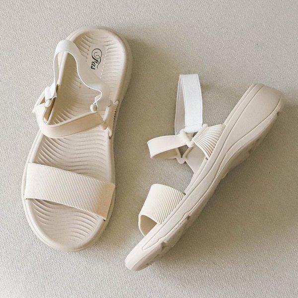 女性用夏用バンディング太ヒールサンダル