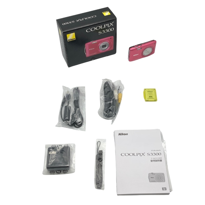 【中古 動作確認済】 Nikon デジタルカメラ COOLPIX (クールピクス) S3300 ストロベリーピンク S3300PK