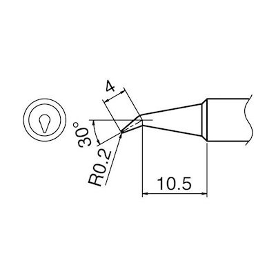 他サイト： 白光 白光 T18BR02 こて先 0．2BR型 384-4064の商品画像