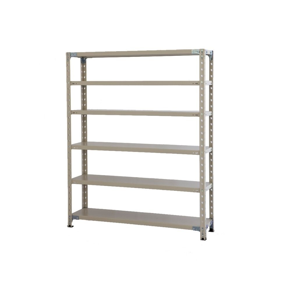 プラス KR 軽量 スチールラック 業務用 (天地6段) 耐荷重150kg/段 奥行312mm 高さ1500mm 幅1212mm 簡単組立 602085 ライトグレー メーカー直販