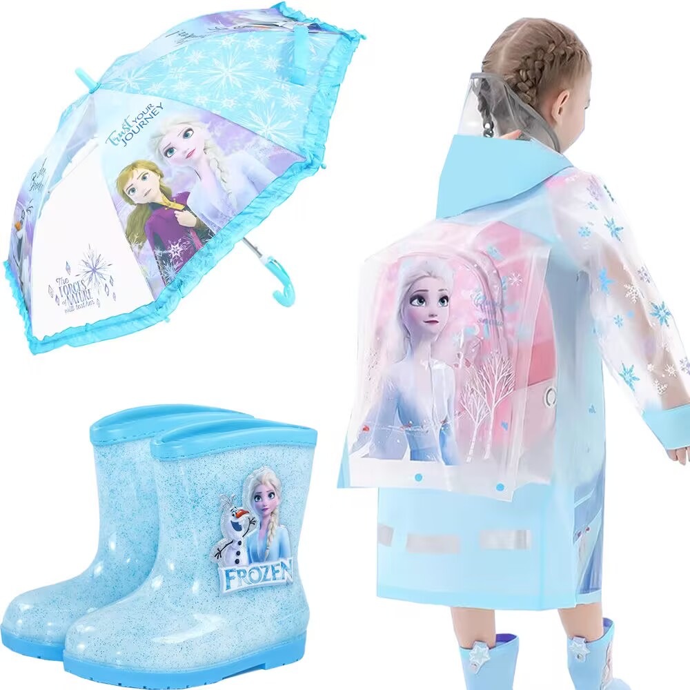 子供用レインコート女の子用氷雪子供用レインブーツセット防水全身幼稚園赤ちゃん用レインコート3点セット