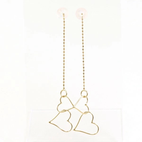 K10 10金 PG ピンクゴールド ピアス 約0.6g ジュエリー 中古