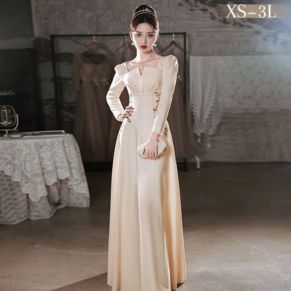 ドレス 大人 ピアノ 発表会 ロングドレス 演奏会 演奏会用ドレス 袖付き ピアノ発表会 結婚式 高校生 パーティードレス 演奏会ドレス 大きいサイズ 母親 コンクール イブニングドレス ロング 大き 5,531円