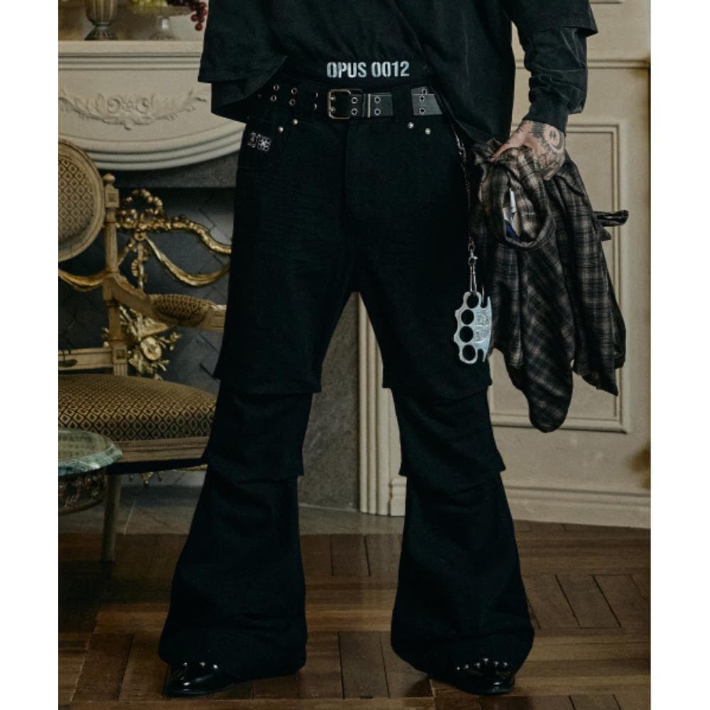 OPUS0012 Op 08 DONS FLARE PANTS BLACK OP4A2W5010BLK