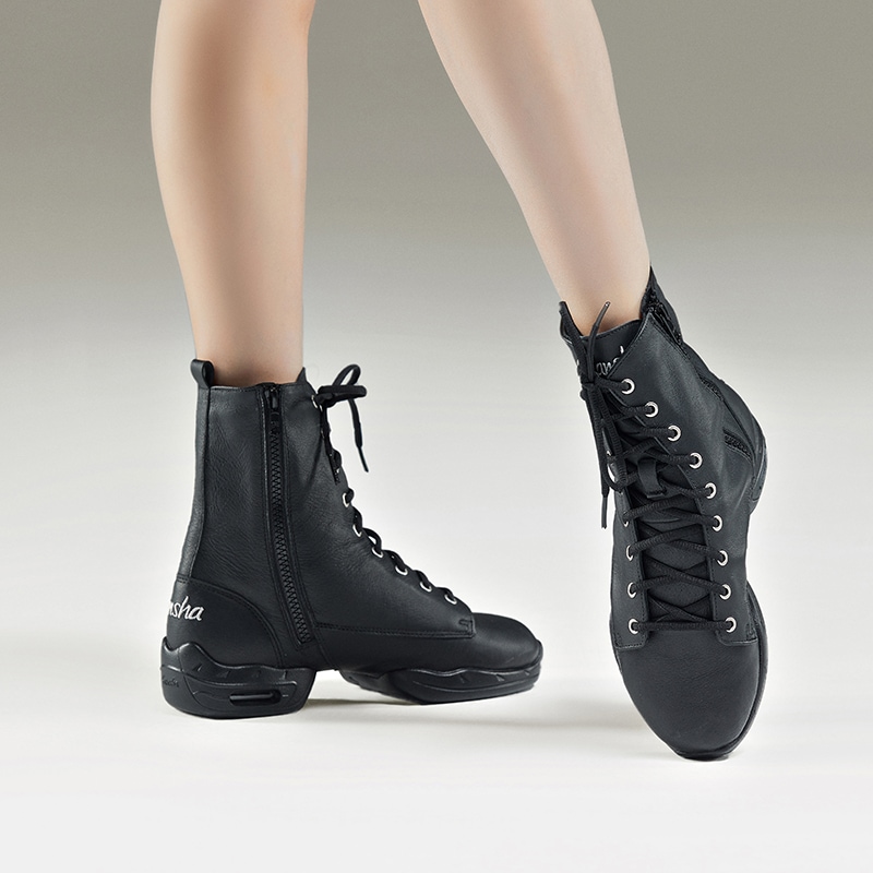 豚革 スニーカー ダンスブーツ 編み上げ キャラクターシューズ 柔軟 ファスナー ユニセックス レディース バレエ モダン ジャズ P2110LPI 7,963円