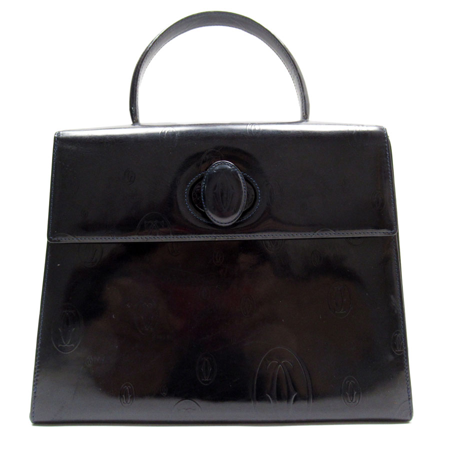 カルティエ CARTIER ハンドバッグ ハッピーバースデー ネイビー レディース コーティングレザー g4020a