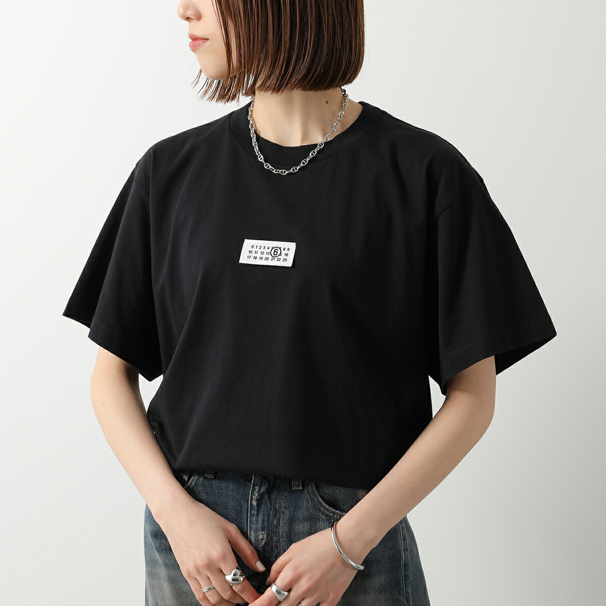 MM6 エムエムシックス メゾンマルジェラ Tシャツ SH0GC0032 M20170 レディース 半袖 カットソー ナンバリングロゴ ロゴT クルーネック カラー2色