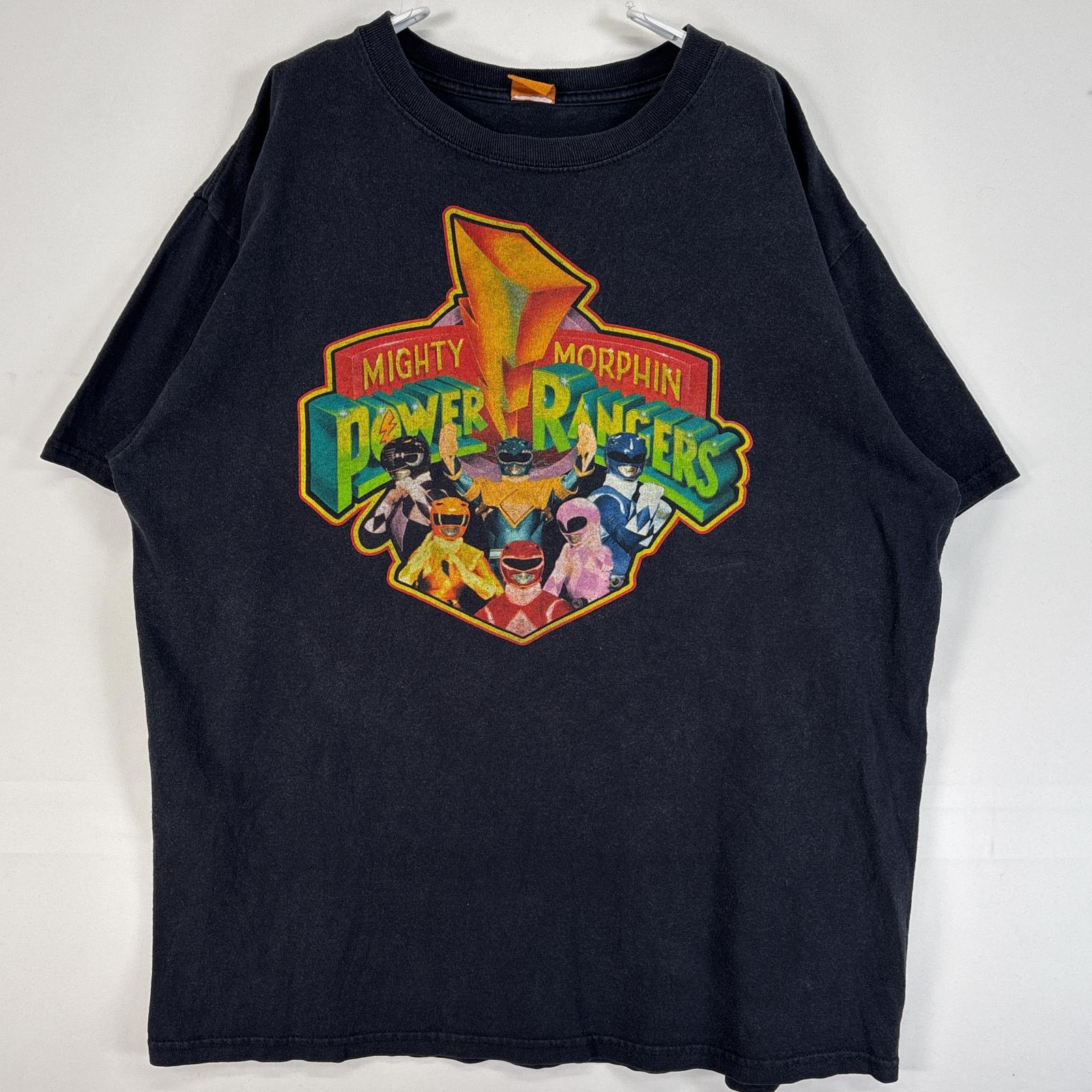 古着 パワーレンジャー 半袖Tシャツ プリント 戦隊 肉厚 フェード キャラクター ブラック メンズ 9,900円