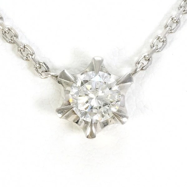 PT850 プラチナ ネックレス ダイヤ 0.430 鑑定書 約38cm ジュエリー 中古