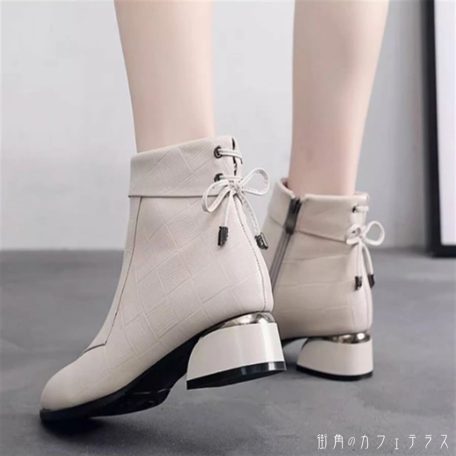 ブーツ 3色 靴 シューズ チャンキーヒール ローヒール アーモンドトゥ PU エレガント 可愛い 大人可愛い きれいめ シンプル カジュアル シック コンサバ 華やか 大人 上品 おしゃれ 主役級
