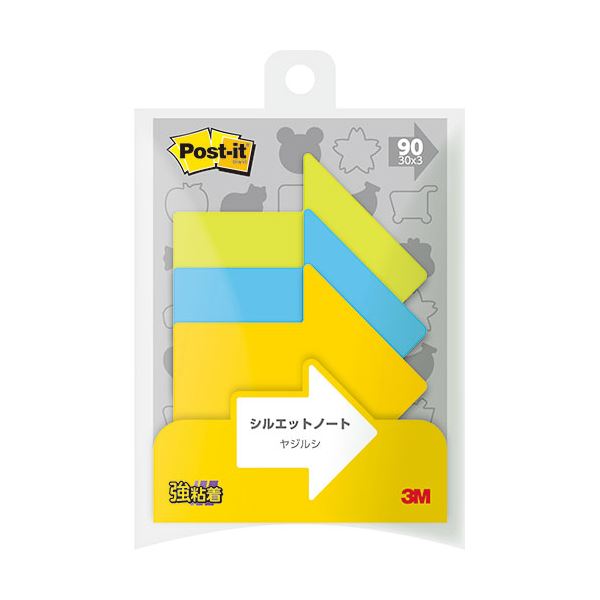 (10個セット) 3M Post-it ポストイット シルエットノート 強粘着 ヤジルシ 3M-SSS-YAX10