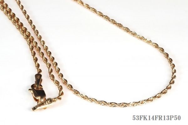 14金製 カットフレンチロープチェーン ネックレス数量限定/1.3:50(品質保