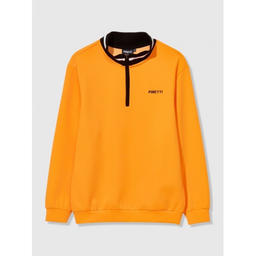 ピレッティエリートハーフジップアップ Tシャツ M_バーントオレンジ