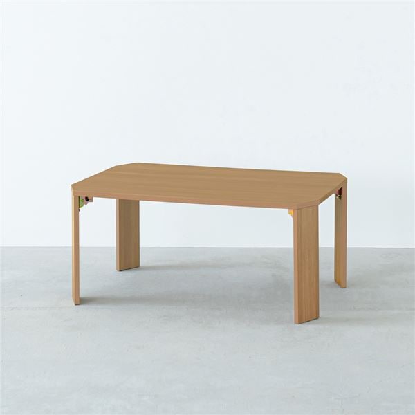 [2個セット]テーブル75（ナチュラル）[幅75cm] 机 ローテーブル 木目 座卓 折りたたみ リビングテーブル 折れ脚 センターテーブル スリム 完成商品 業務用 NK-375
