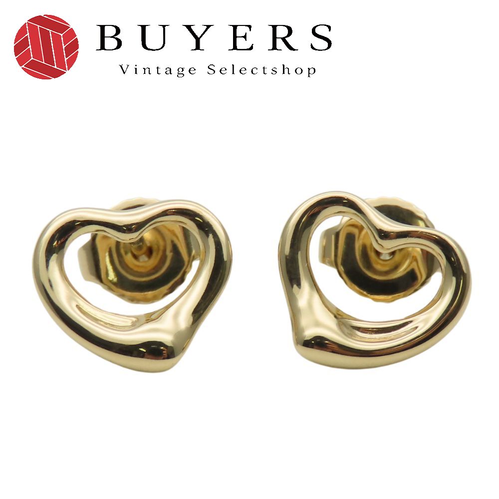 中古 ピアス オープンハート K18YG 約2.5g イエローゴールド エルサペレッティ ジュエリー かわいい レディース 女性